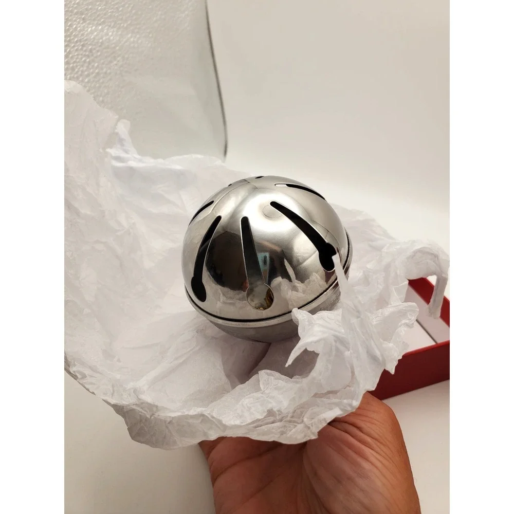 Oumee Silver Annual Sleigh Bell Christmas Tree Ornament 2024